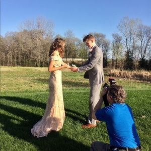 Off shoulder prom dress